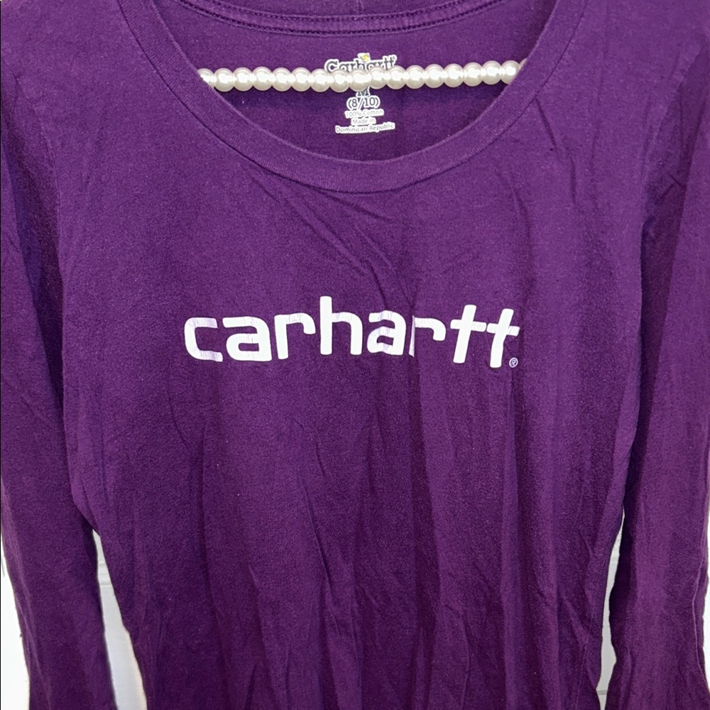 Vintage Women’s Carhartt Deep Purple Crewneck long sleeved shirt
